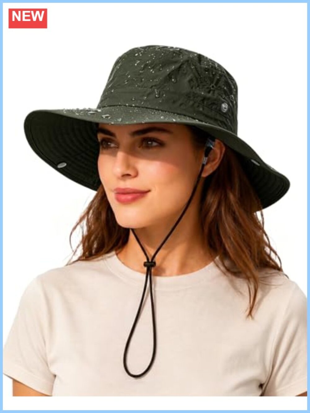 Waterproof Wide Brim Bucket Hat UPF50+ Sun Rain Hat Foldable